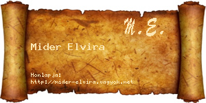 Mider Elvira névjegykártya